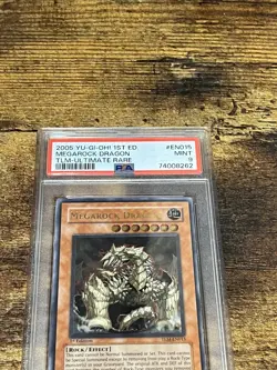 2005 YUGIOH 1ST ED TLM-EN015 MEGAROCK DRAGON ULTIMATE RARE PSA 9 MINT # - Image 1
