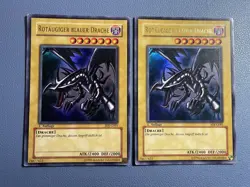 Yu-Gi-Oh! 2x Rotaugiger Blauer Drache SDJ 1.Edition Ultra Rare Red-Eyes B. 1st - Image 1