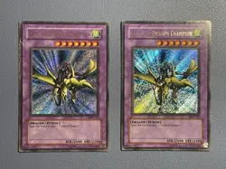 Yu-Gi-Oh! 2x MISPRINT Gaia The Dragon Champion LOB-125 Ultra Rare Gold Letters - Image 1