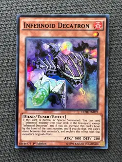 Yugioh Infernoid Decatron 1st Edition Super Rare CORE-EN039 LP/NM - Image 1