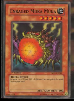 YuGiOh Enraged Muka Muka SOD-EN031 Soul of the Duelist Common 1st Ed NM - Image 1