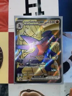 Pokemon TCG Cynthia's Garchomp EX 215/182 Destined Rivals Holo Full Art Card - Image 1