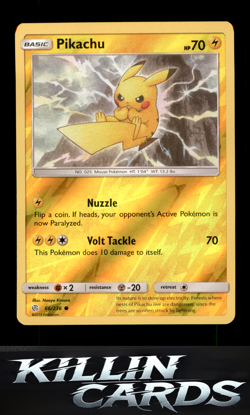 Reverse Holofoil Pikachu 66/236 Pokemon Common SM - Cosmic Eclipse Card NM - Image 1
