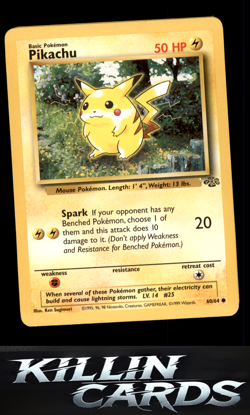 Pikachu 60/64 Pokemon Common Jungle Card LP - Image 1