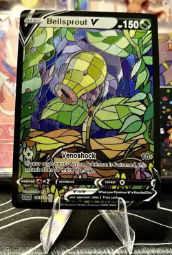 Victreebel Weepinbell Bellsprout Stained Glass Pokemon Fan Art Card DisplayOnly - Image 3