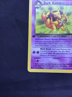 Pokemon Cards: Team Rocket 1st Edition Uncommon: Dark Kadabra 39/82 - Image 5
