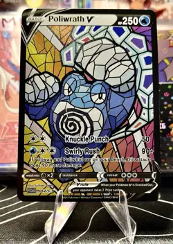 Poliwag Poliwhirl Poliwrath Stained Glass Art Cards - Pokemon Fan Art - Image 1
