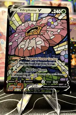 Oddish Gloom Vileplume Stained Glass Art Cards - Pokemon Inspired Collector’s - Image 3
