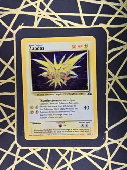 🔥 Zapdos 15/62 🔥 Original Holo Rare Fossil Set Pokemon Card WOTC TCG 1999 - Image 1