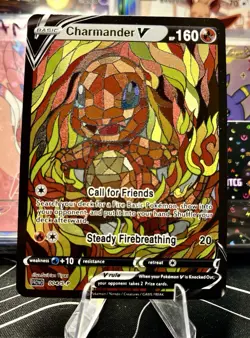 Charmander Charmeleon Charizard Stained Glass Art Cards - Pokemon Inspired 🔥 - Image 3