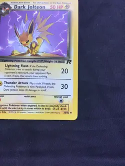 Pokemon Cards: Team Rocket 1st Edition Uncommon: Dark Jolteon 38/82 - Image 4