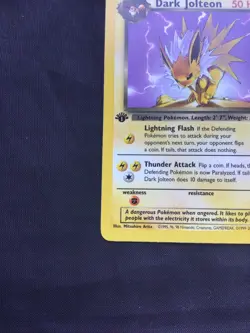 Pokemon Cards: Team Rocket 1st Edition Uncommon: Dark Jolteon 38/82 - Image 5