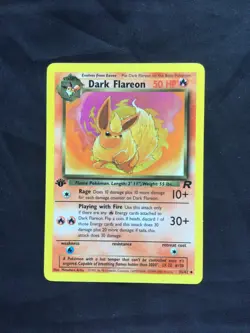 Pokemon Cards: Team Rocket 1st Edition Uncommon: Dark Flareon 35/82 - Image 1