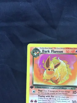 Pokemon Cards: Team Rocket 1st Edition Uncommon: Dark Flareon 35/82 - Image 2