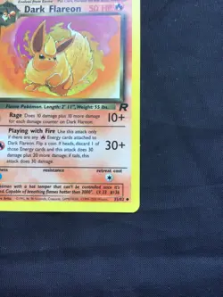 Pokemon Cards: Team Rocket 1st Edition Uncommon: Dark Flareon 35/82 - Image 4