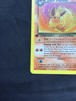 Pokemon Cards: Team Rocket 1st Edition Uncommon: Dark Flareon 35/82 - Image 5