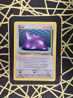 🔥 Ditto 18/62 🔥 Original Non Holo Rare Fossil Set Pokemon Card WOTC TCG 1999 - Image 2