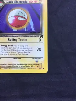 Pokemon Cards: Team Rocket 1st Edition Uncommon: Dark Electrode 34/82 - Image 4