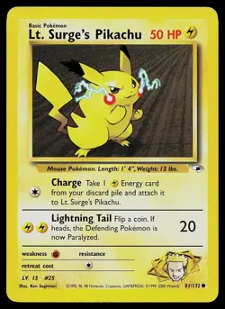 Pokemon Card - Lt. Surge's Pikachu Gym Challenge 81/132 - Image 1