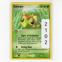 Pokemon TCG Caterpie 56/112 EX FireRed/LeafGreen Regular Common Card EN-LP 2004 - Image 3