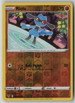 Riolu 90/185 Pokemon Reverse Holo Vivid Voltage Common Near Mint Card NM 1 - Image 1