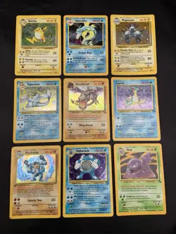 Vintage Holo Rare Pokemon Cards WOTC 1999 Base Set, Fossil, Jungle MP/HP Raichu - Image 1