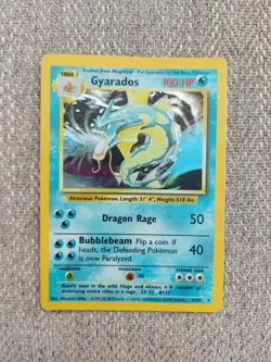 Pokemon TCG Gyarados Base Set Holo Card 6/102 Unlimited Rare Vintage - Image 1