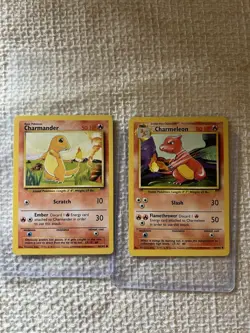 Two Pokemon Cards Vintage Charmander - Image 1