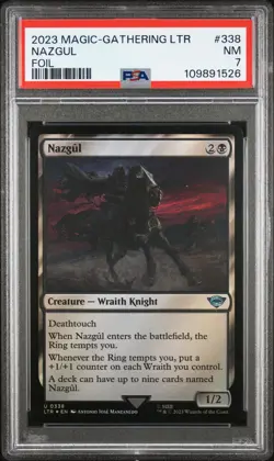 2023 MAGIC THE GATHERING TALES OF MIDDLE-EARTH 338 NAZGUL FOIL PSA 7 - Image 1