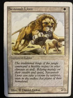 English - MTG Savannah Lions - HP - Unlimited Edition - Image 1