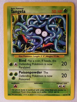 Tangela 66/102 LP - Original 1999 Base Set Pokemon Card - $2 Combined Shipping - Image 1