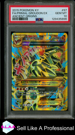 FA/PRIMAL GROUDON EX ANCIENT ORIGINS POKEMON XY ANCIENT ORIGINS 2015 97 PSA 10 - Image 1