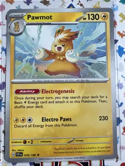 Pokemon Scarlet & Violet NON Holo Rare Pawmot - 076/198 - DECK EXCLUSIVE - Image 1