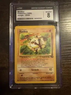 Mankey 55/64 Pokemon TCG Jungle Set WOTC (1999) CGC GRADED 8 NM/MINT - Image 1