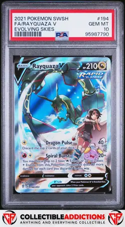 2021 Pokemon Sword & Shield Evolving Skies #194 Rayquaza V PSA 10 - Image 1