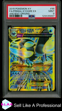 FA/PRIMAL KYOGRE EX ANCIENT ORIGINS POKEMON XY ANCIENT ORIGINS 2015 96 PSA 9 - Image 1