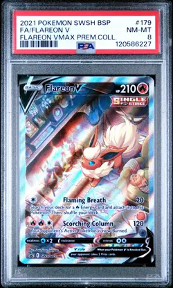 2021 POKEMON SWSH BLACK STAR PROMO #179 FULL ART/FLAREON V PSA 8 - Image 1