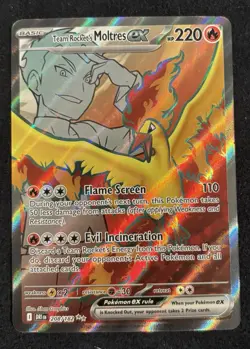 Pokemon TCG Team Rocket's Moltres ex 208/182 Destined Rivals Holo Full Art NM - Image 1