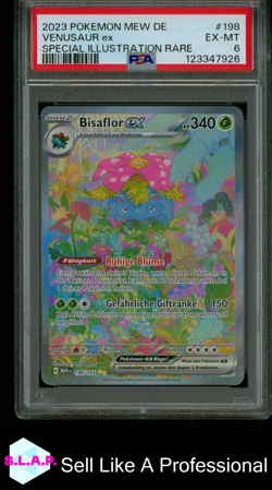 BISAFLOR EX POKEMON MEW 151 SPECI4L ILLUSTRATION RARE DEUTSCH 198/165 2023 PSA 6 - Image 1
