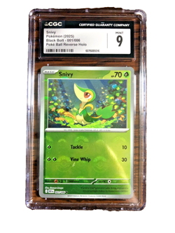 Snivy Poke Ball Reverse Holo #001 - CGC MINT 9 - 2025 Black Bolt - Pokemon TCG - Image 1