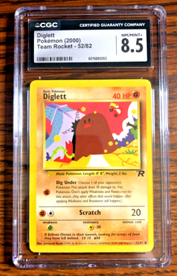 Diglett Common #52 - CGC NM/MINT+ 8.5 - 2000 Team Rocket Unlimited - Pokemon TCG - Image 1