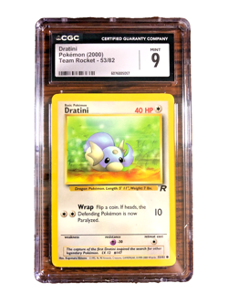 Dratini Regular Common #53 - CGC MINT 9 - Team Rocket Unlimited - Pokemon TCG - Image 1