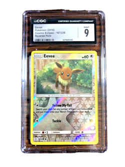 Eevee Reverse Holo Common #167 - CGC MINT 9 - 2019 Cosmic Eclipse - Pokemon TCG - Image 1