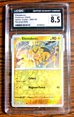 Electabuzz Reverse Holo #046 - CGC NM/MINT+ 8.5 - SV Stellar Crown - Pokemon TCG - Image 1