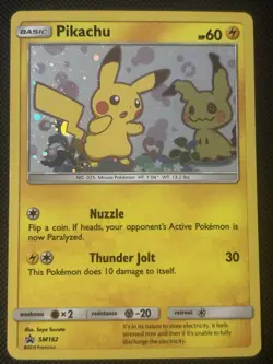 Pokemon TCG Pikachu & Mimikyu SM162 Black Star Promo Sun & Moon Holo 2019 - Image 2