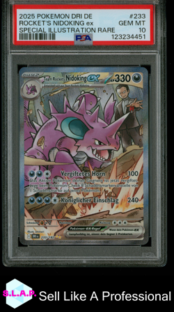 ROCKET'S NIDOKING EX SPEC ILL RARE POKEMON GER DESTINED RIVALS 2025 233 PSA 10 - Image 1
