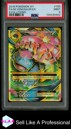 FA/M VENUSAUR EX EVOLUTIONS POKEMON XY EVOLUTIONS 2016 100 PSA 9 - Image 1