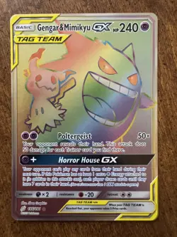 Pokemon Gengar & Mimikyu GX Team Up Secret Rare Full Art 186 Near Mint - Image 3