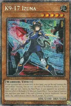 Lightly Played, English Yu Gi Oh K9-17 Izuna - JUSH-EN031 - Starlight Rare - 1st - Image 1