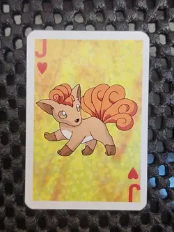 Vulpix Pokemon 1999 Mini Deck Playing Cards 2.5x1.75in Jack Of Hearts Green - Image 1